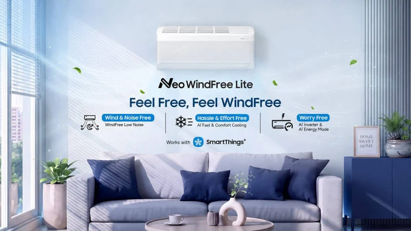 AC Terbaru Samsung: Neo WindFree Lite, Sejuk Tanpa Angin Dingin Menyengat Tersedia 0,5 PK hingga 2 PK!
